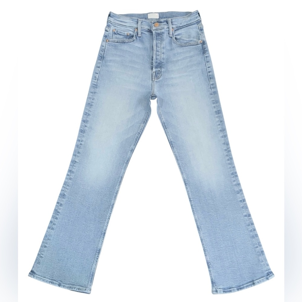 MOTHER Pale Blue High-Rise Flare Jeans